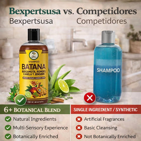 HIGH SUPREME Batana Oil Shampoo ingredients blend highlights bergamot, rosemary, and aloe for nourishment.