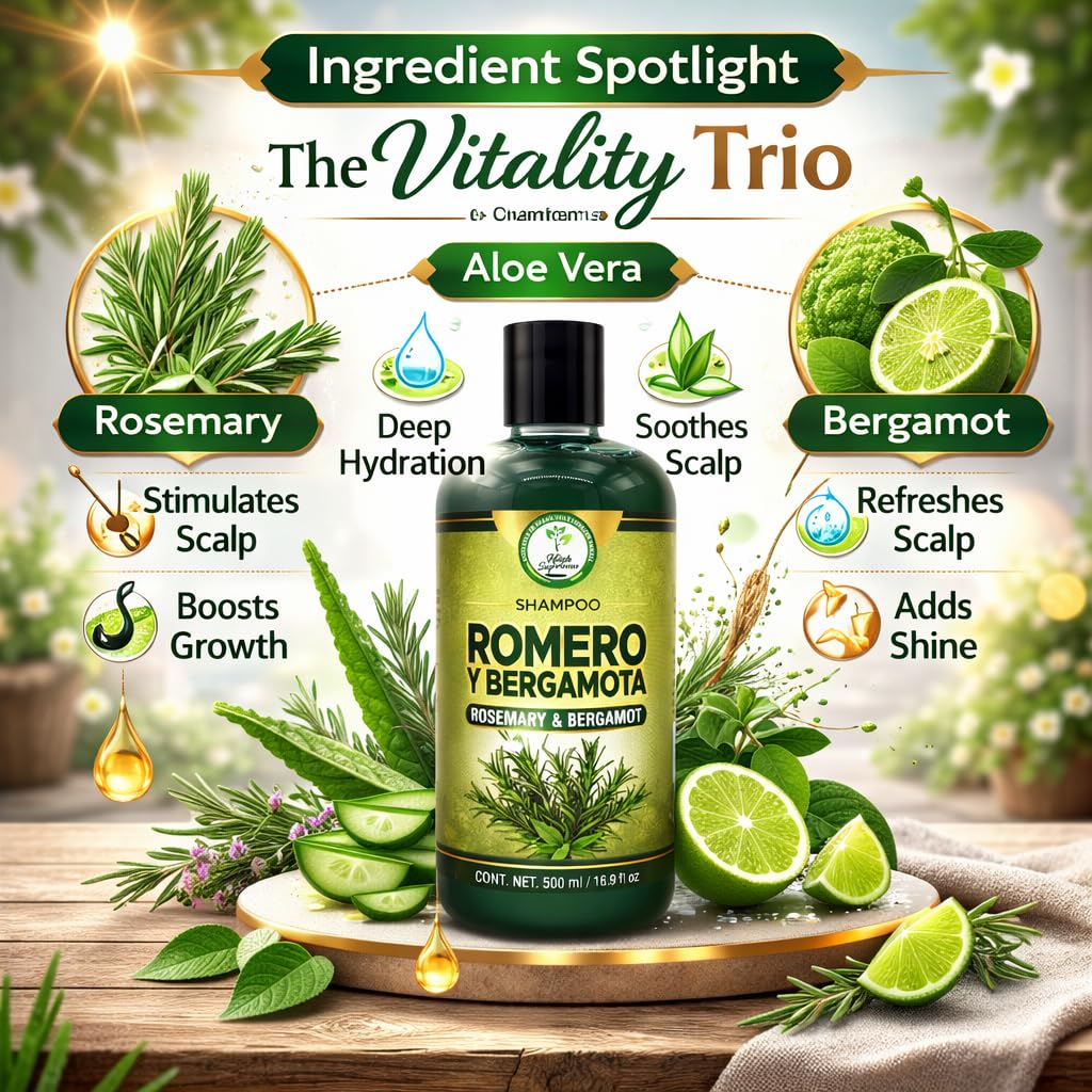 HIGH SUPREME Bergamot Shampoo splash detail adding natural shine and citrusy vitality.