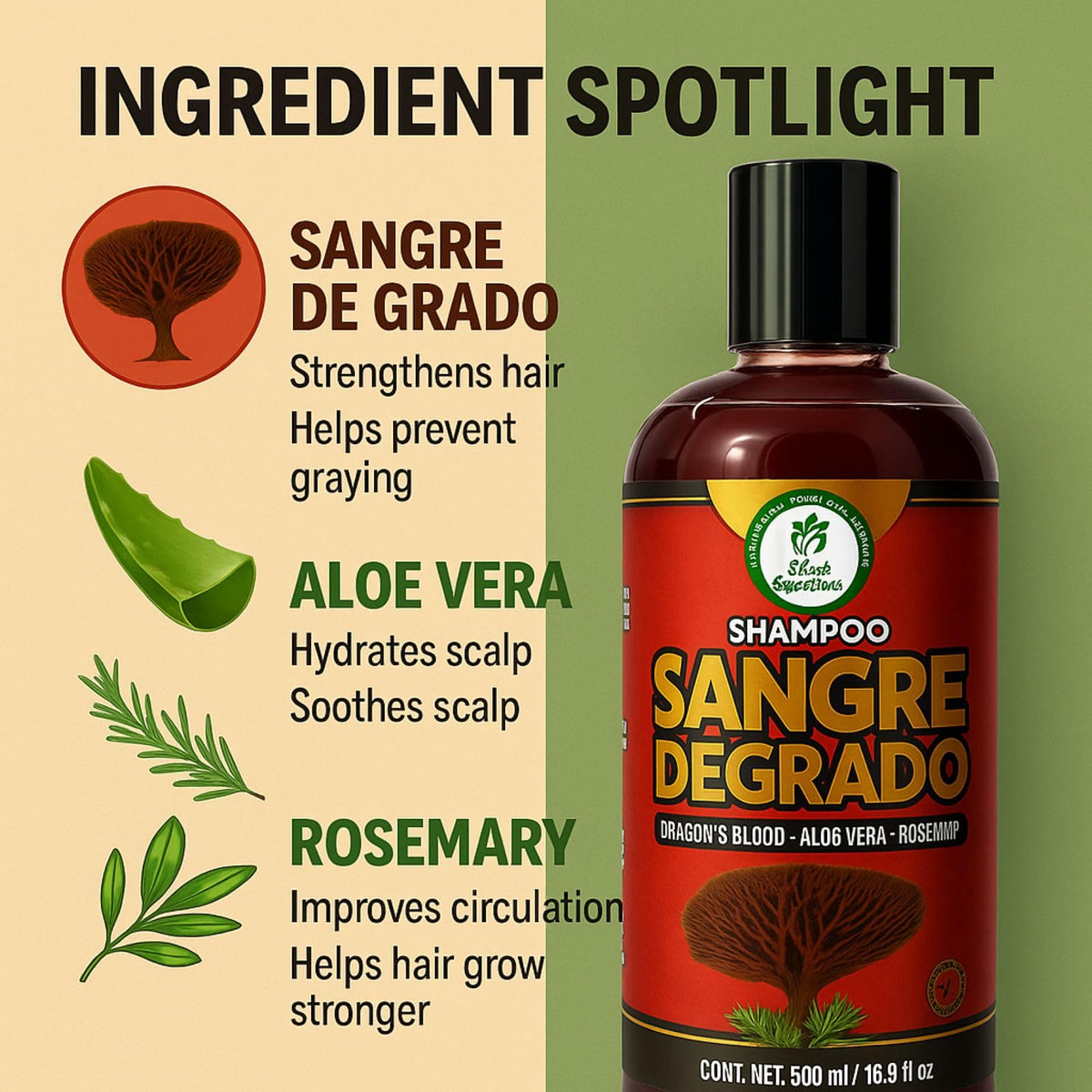 HIGH SUPREME ingredient label close-up displaying paraben-free formulation transparency