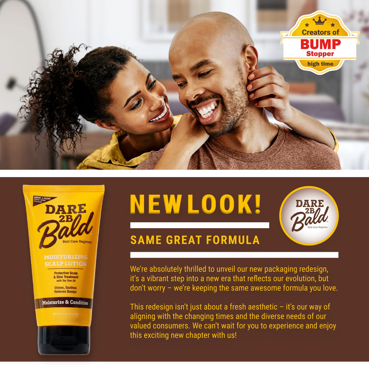 High Time Dare To Be Bald applying treat on scalp for soothing impact