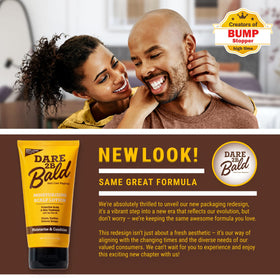 High Time Dare To Be Bald applying treat on scalp for soothing impact