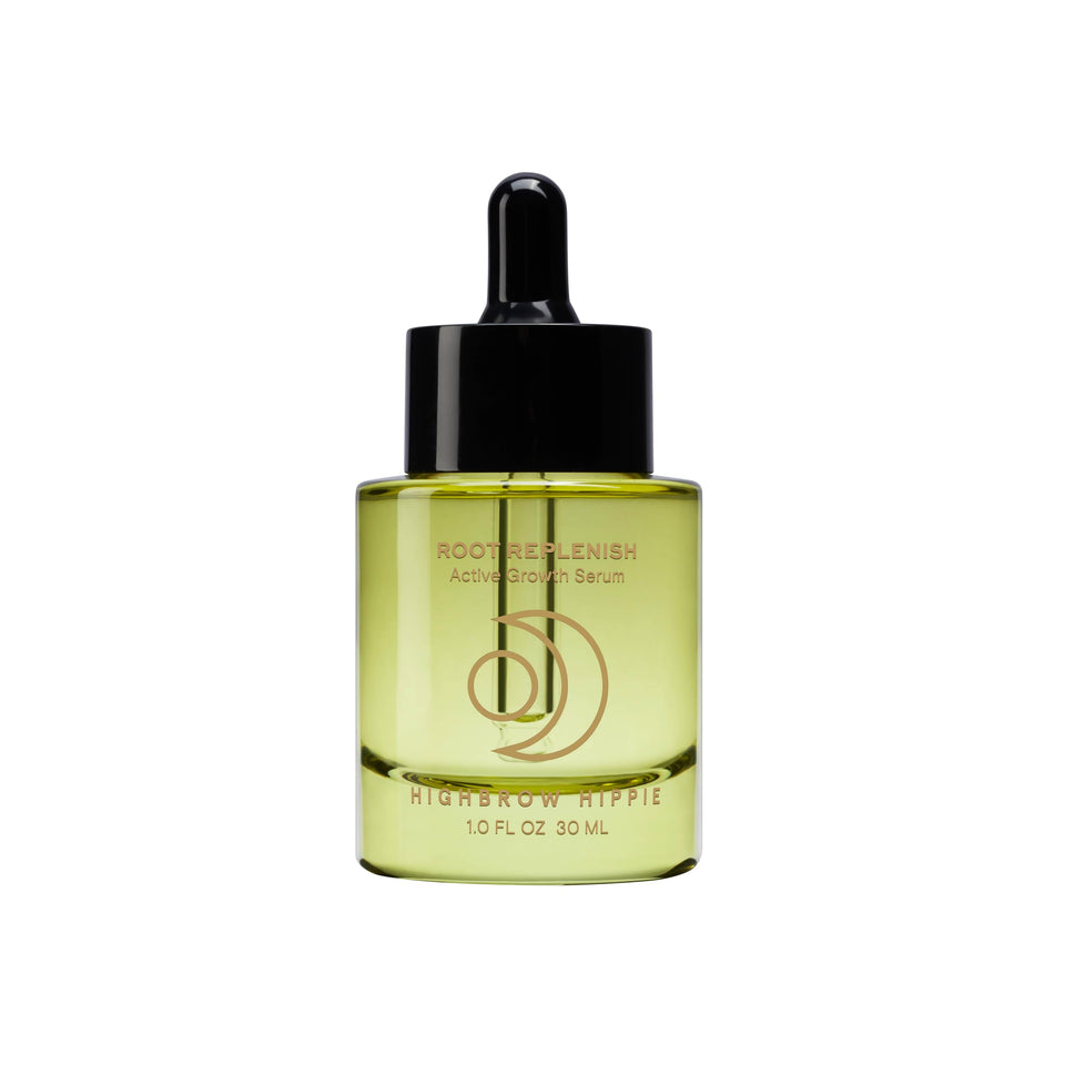 Highbrow Hippie Root Replenish bottle front view with sleek packaging for daily use.