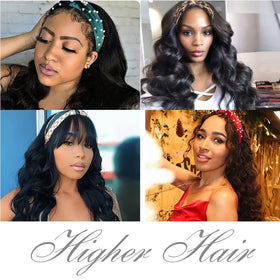 Higher glueless wig with Velcro band and adjustable fit