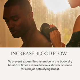 HigherDOSE Copper Dry Brush exfoliating in motion to reveal smoother skin texture.