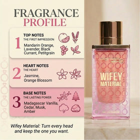 HighKey Wifey Material vanity setup with scent bottle on mirror for romantic vibes