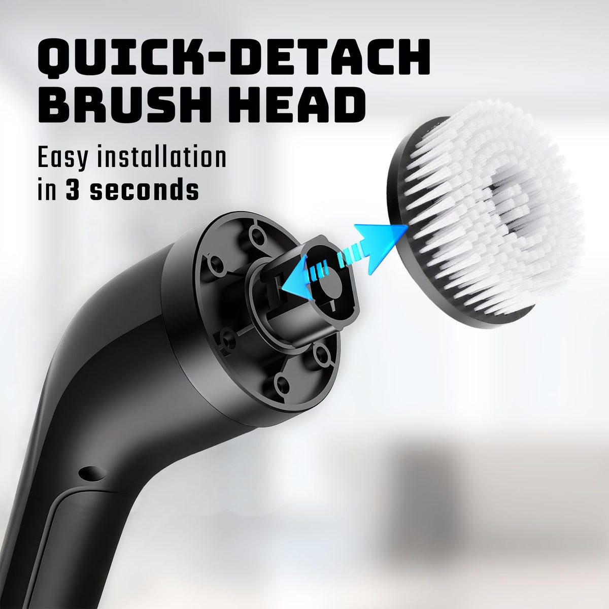 Highyes electric spin scrubber compact storage for easy tidy after use.