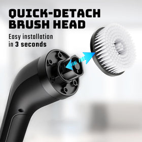 Highyes electric spin scrubber compact storage for easy tidy after use.