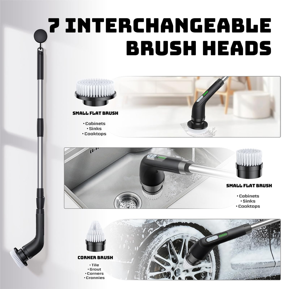Highyes electric spin scrubber IPX7 waterproof design for damp-space reliability.