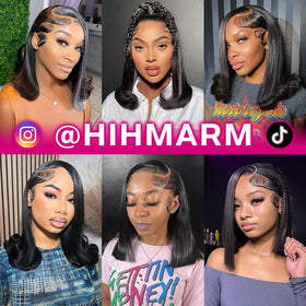 Hihmarm bob wig 14-inch length for daily styling