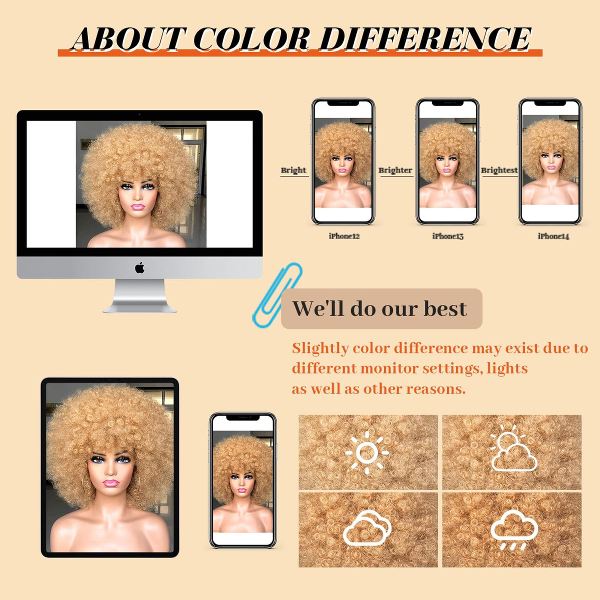 HIHOO 70s afro puff wig with bangs, dramatic silhouette for fashion-forward looks.