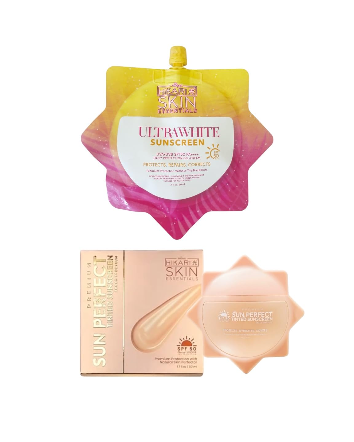 Hikari Skin Essentials sunscreen gel-cream texture for smooth daily protection.