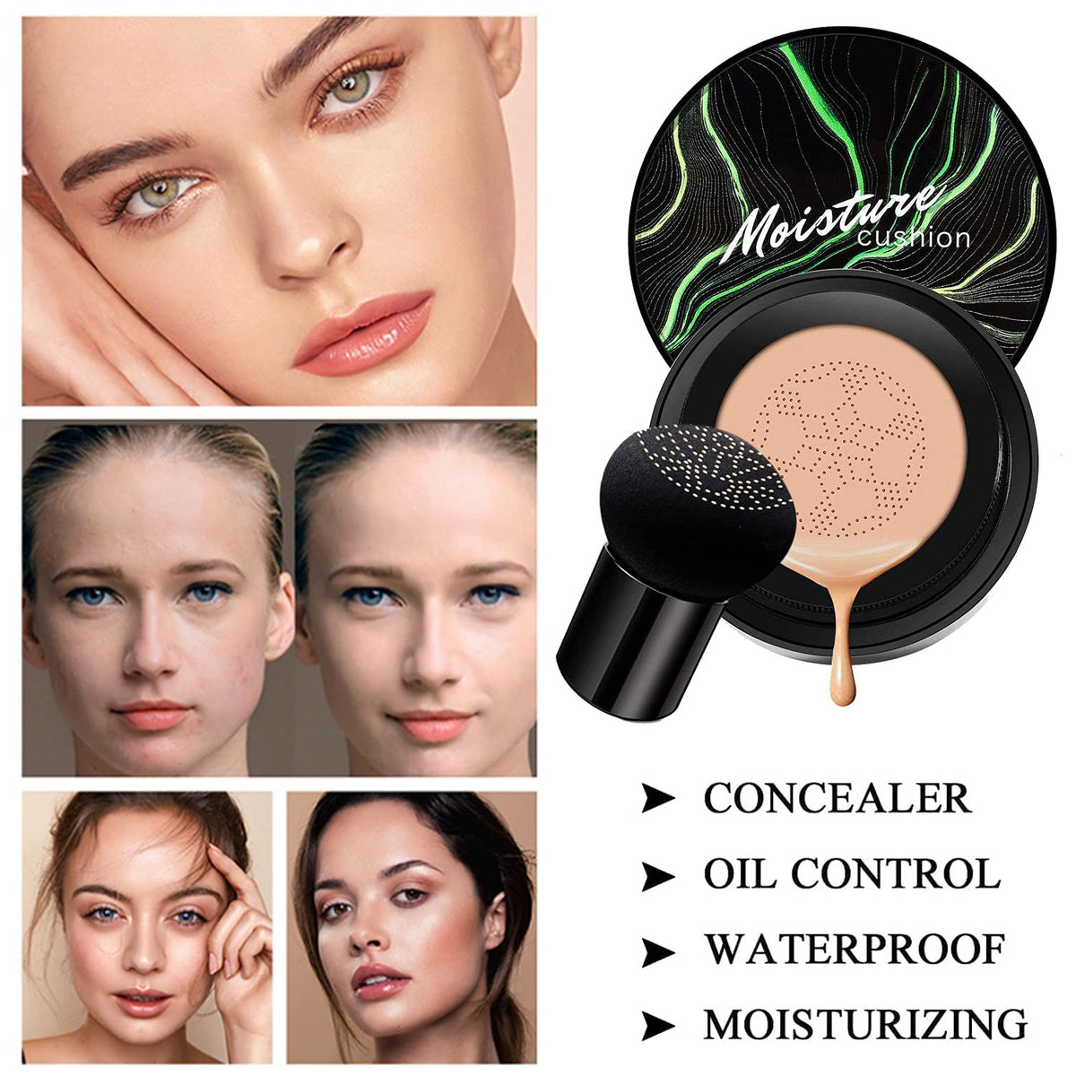Hilareco foundation brush with soft bristles for smooth blending.