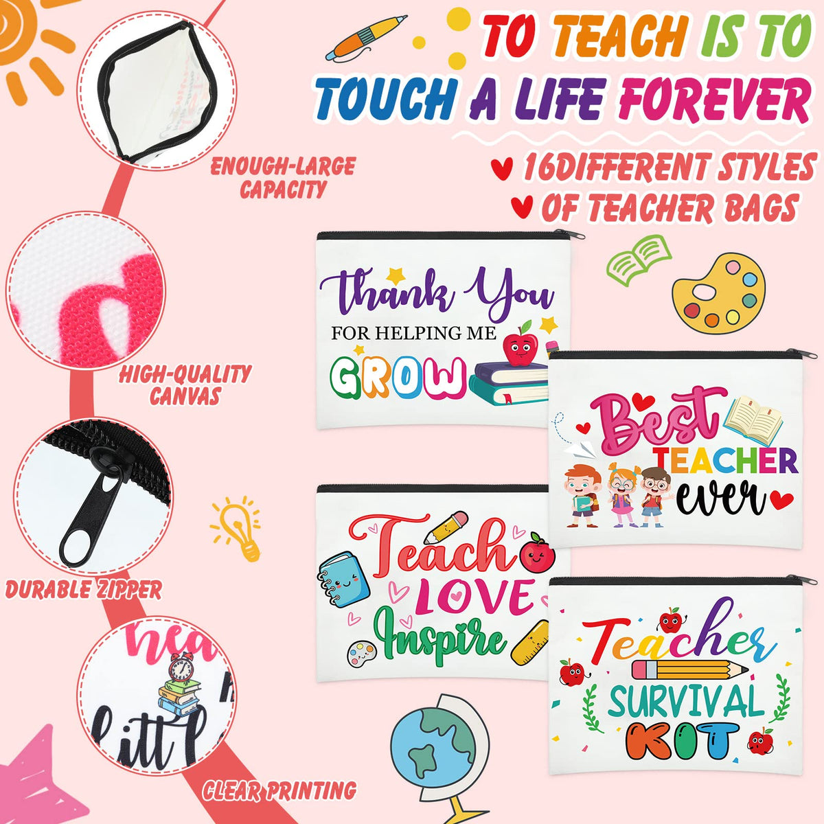 Hillban 32-piece gift set with varied patterns for teachers.