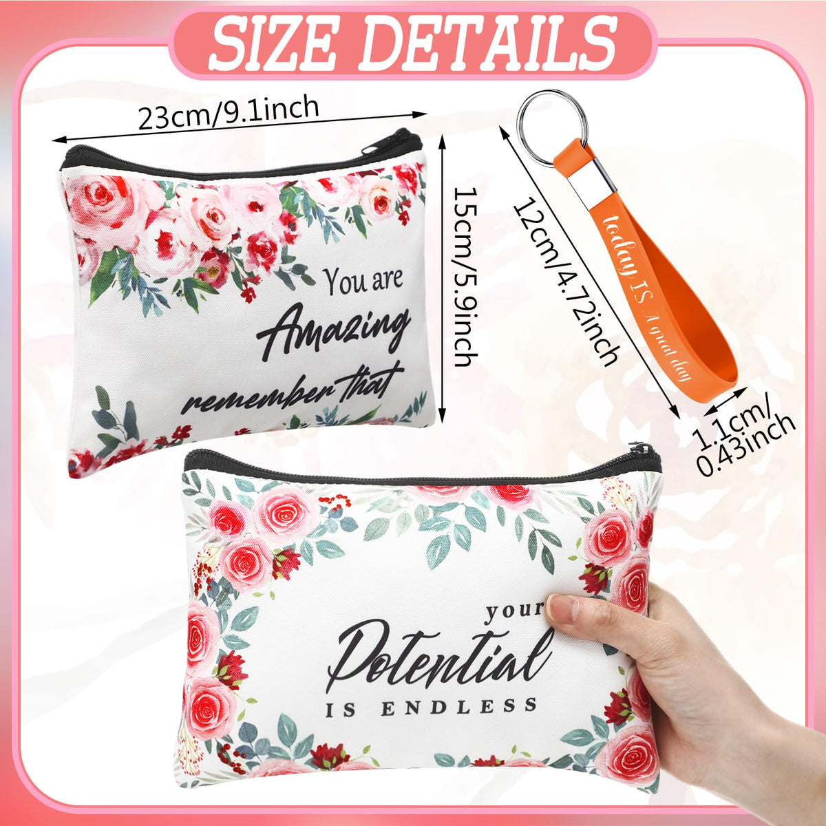 Hillban bulk pack favors a travel-ready makeup bag for on-the-go organization.