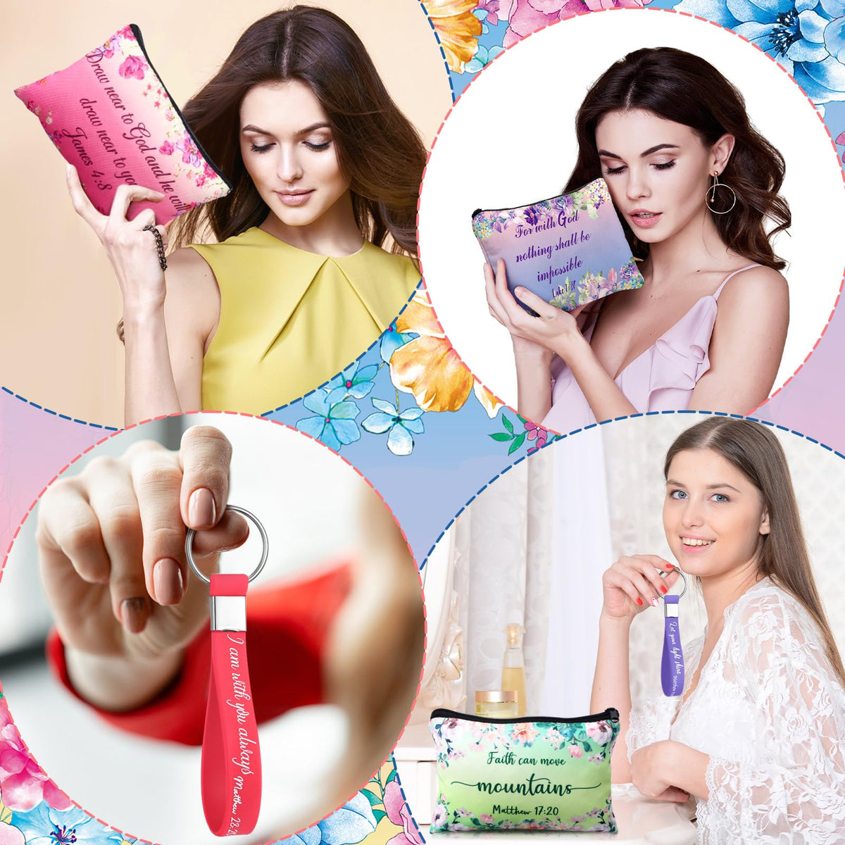 Hillban compact makeup bags sized 9.06 by 5.91 inches for easy packing