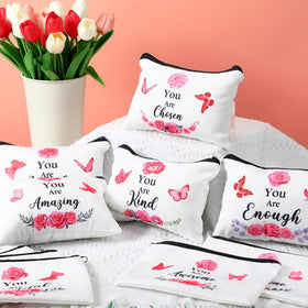 Hillban white cosmetic bag featuring Bible verse-inspired design for thoughtful gifts