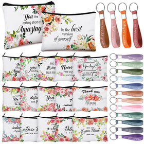 Hillban flowers canvas makeup bag with a vibrant floral design for everyday cosmetics.
