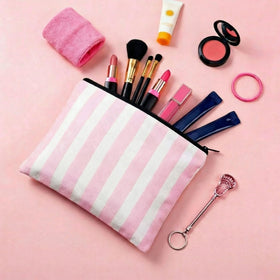 Hillban travel-friendly makeup bag size 8.7x7.1 inches fits essentials.