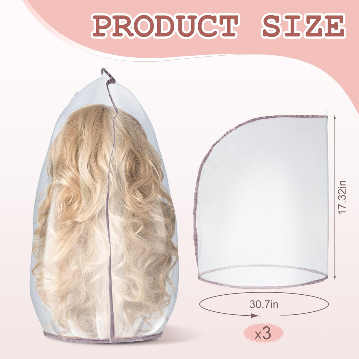Hillban nylon wig cover with breathable design for moisture protection