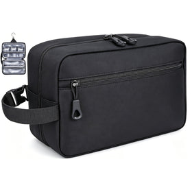 HILOMON Toiletry Bag open with expandable space for travel essentials.