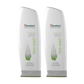 Himalaya Botanique Neem & Turmeric face wash bottle for daily cleansing and balance.