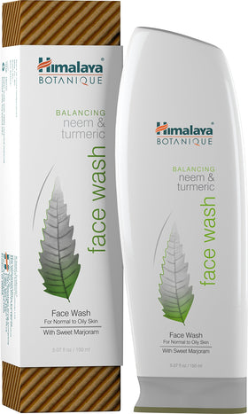 Himalaya Botanique face wash foam texture close-up highlighting gentle lather.
