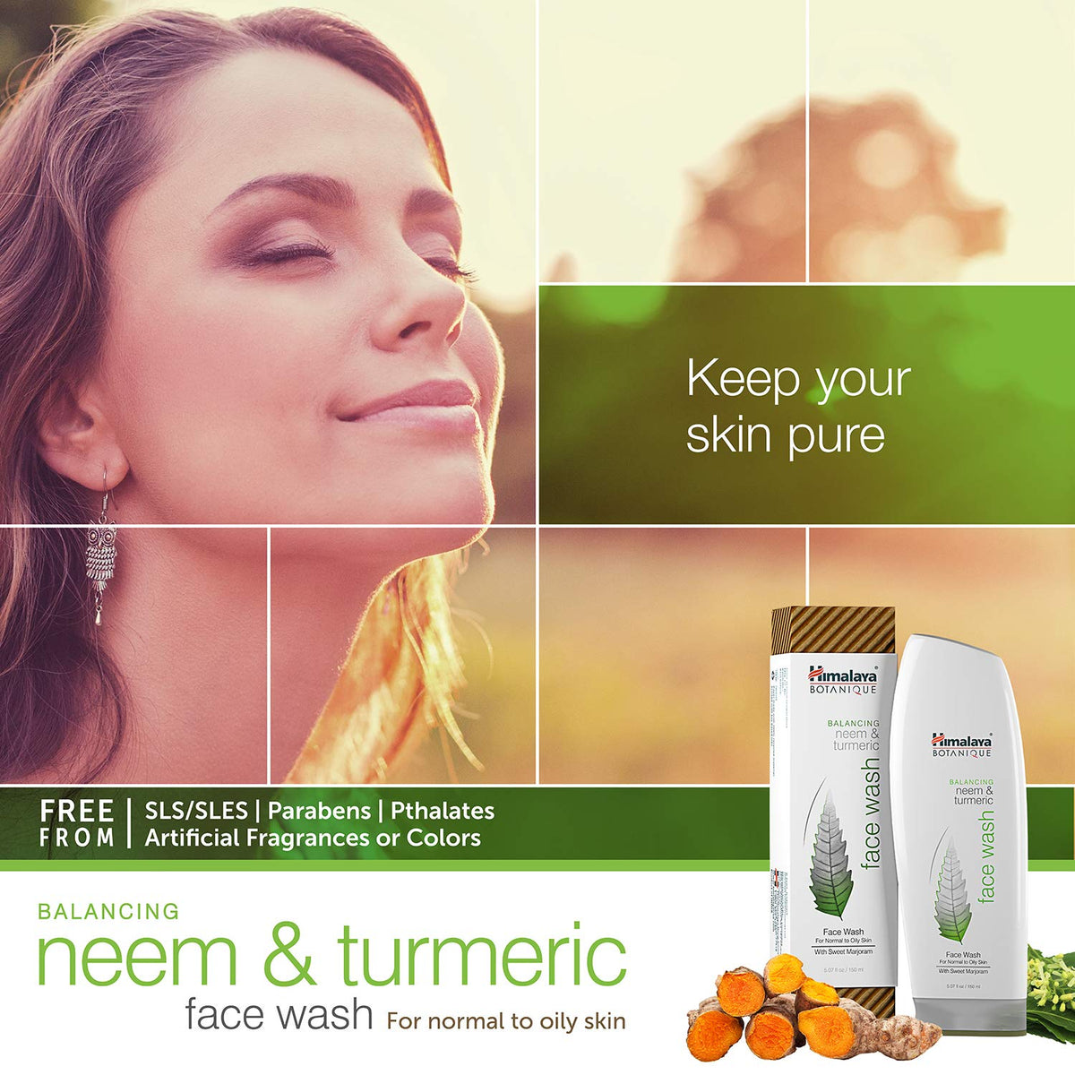 Himalaya Botanique face wash with Vitamin E and coconut oil for moisture.