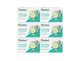 Himalaya Cucumber Cleansing Bar in hand, offering refreshing cleansing for soft, hydrated skin.