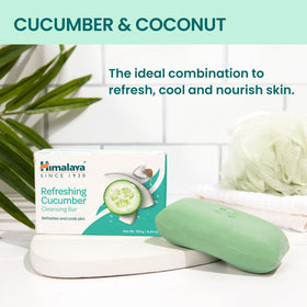 Himalaya Cucumber Cleansing Bar with cucumber imagery for cooling comfort.