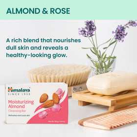 Himalaya Moisturizing Almond Cleansing Bar lather forming on the hand.