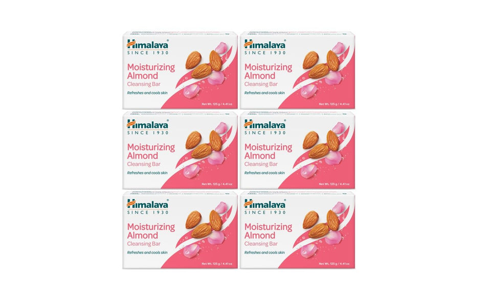 Himalaya Moisturizing Almond Cleansing Bar in packaging showing product and packaging design.