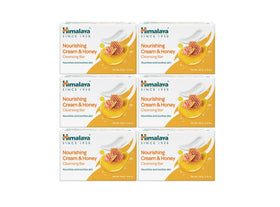 Himalaya Nourishing Cream & Honey cleansing bar pack front with six bars