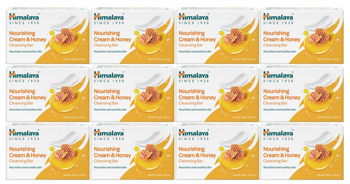 Himalaya Nourishing Cream & Honey cleansing bar front pack for daily moisture