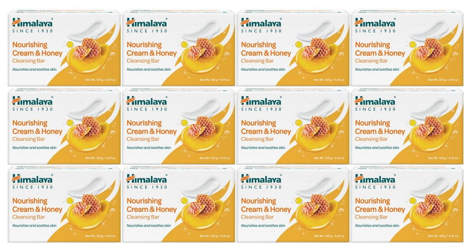 Himalaya Nourishing Cream & Honey cleansing bar front pack for daily moisture