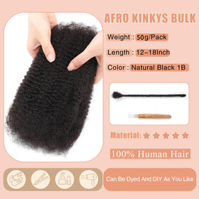 Himolin Afro Kinkys texture close-up highlighting natural softness for styling.