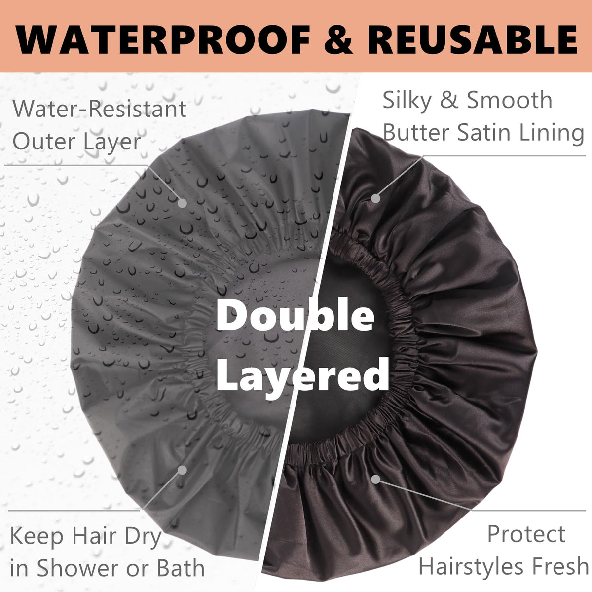 Himoswis satin-lined interior preserves curls and minimizes frizz during showers.