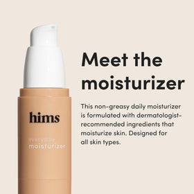 hims Everyday Moisturizer texture closeup shows lightweight, non-greasy formula.