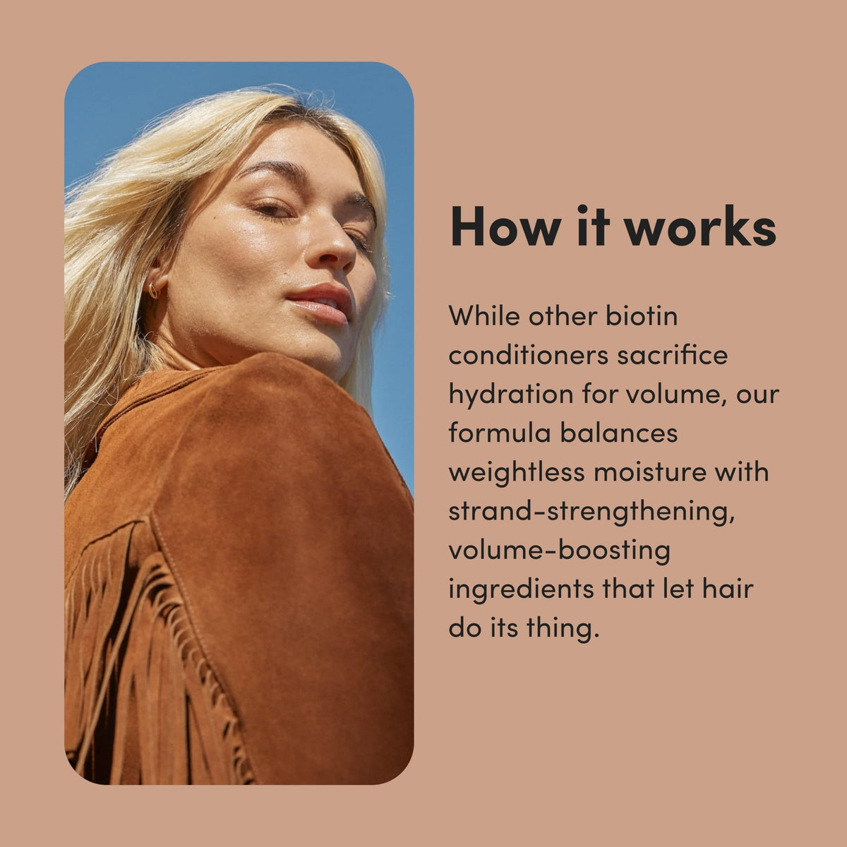 Biovolume 128 close-up on Hims & Hers conditioner bottle