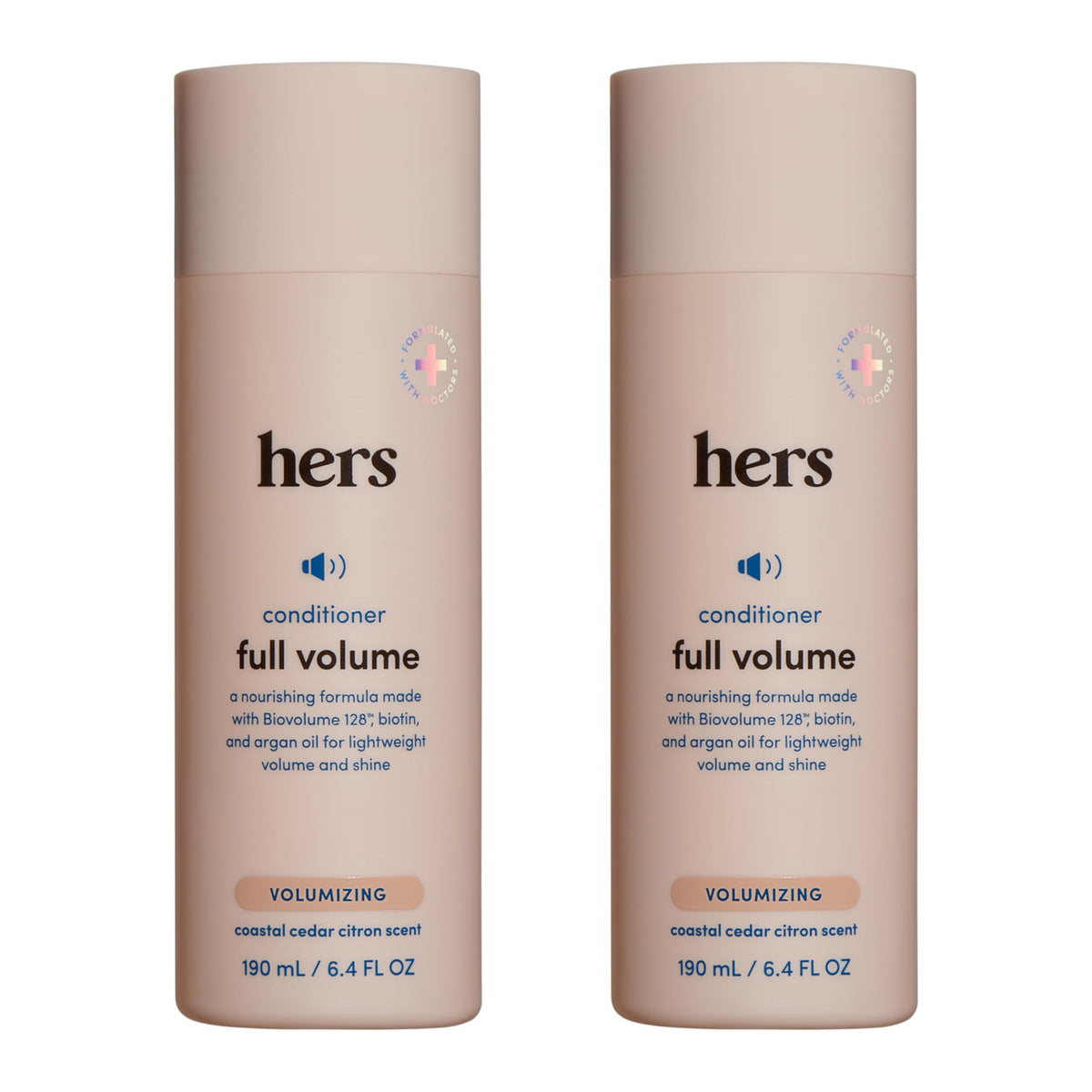 Hims & Hers Full Volume Conditioner bottle front for lightweight volume