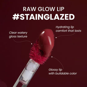 HINCE Raw Glow Lip Tint demonstrates buildable coverage from sheer to bold