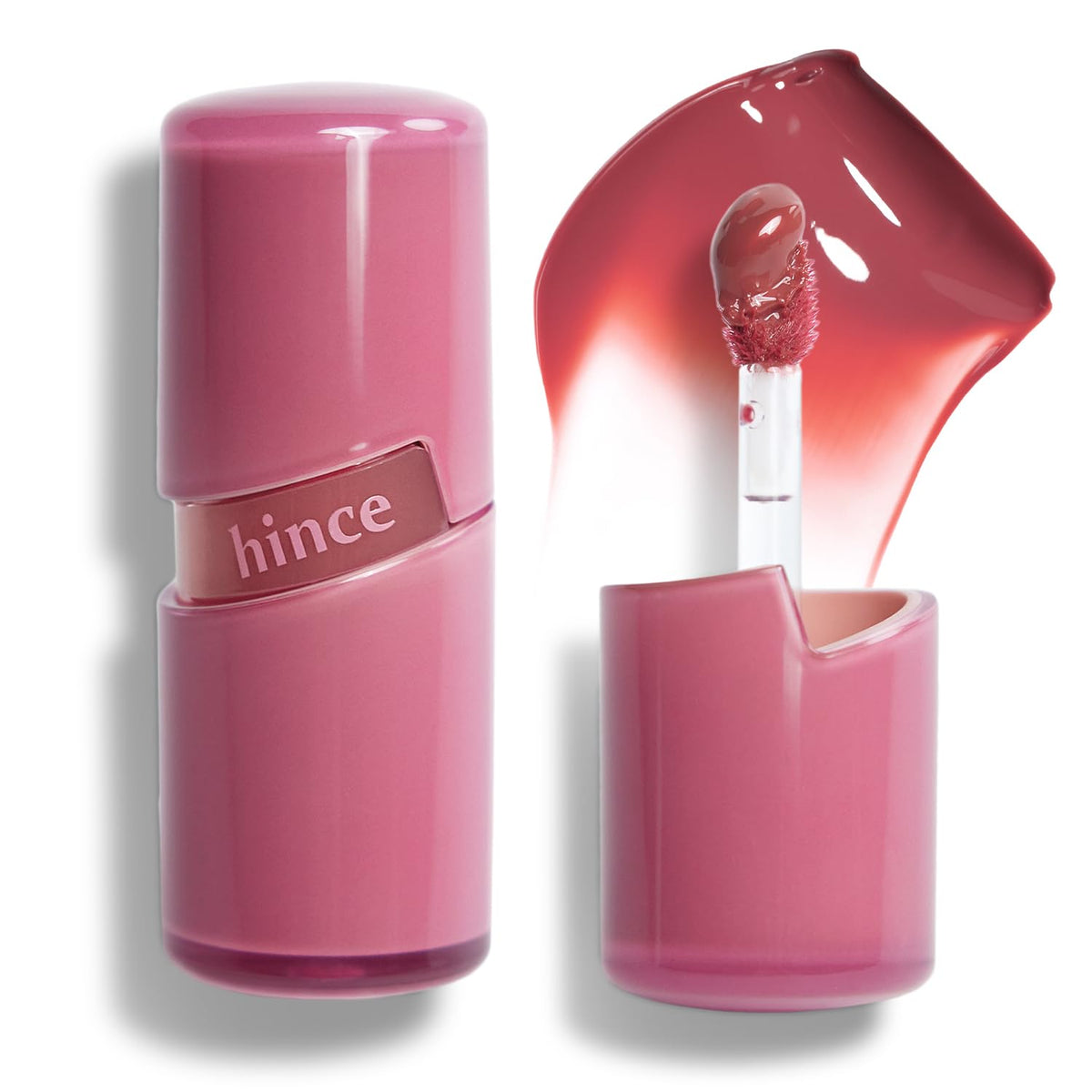 HINCE Raw Glow Lip Tint RAW FIG shows stain-glazed dewy color on lips