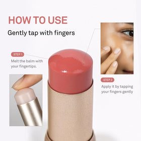 HINCE balm functions as a glossy lip tint with translucent color.