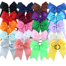 Hipcheer 20-piece 8-inch cheer bows in vibrant colors for teams.