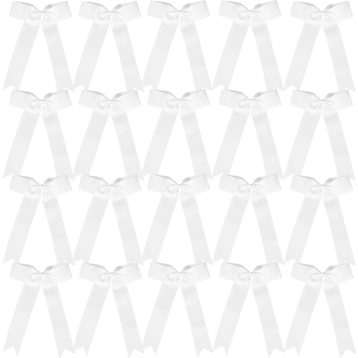 Hipcheer 20pcs collegiate bows in white pack ready for game-day styling and coordinated looks.