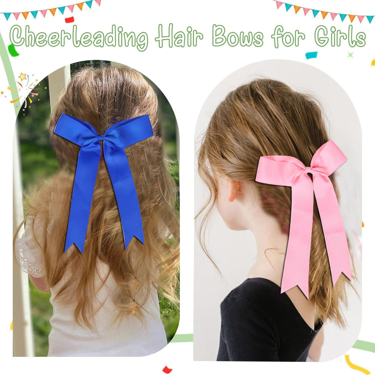 Hipcheer white long-tail bow close-up showing durable grosgrain ribbon and heat-sealed ends.