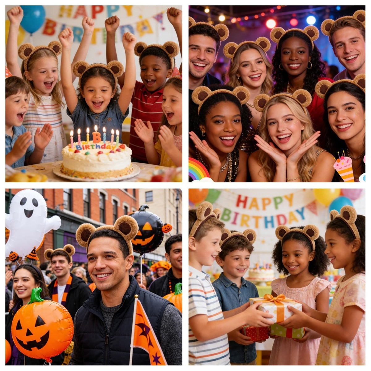 HIPIHOM party-ready bear ears headband for themed events