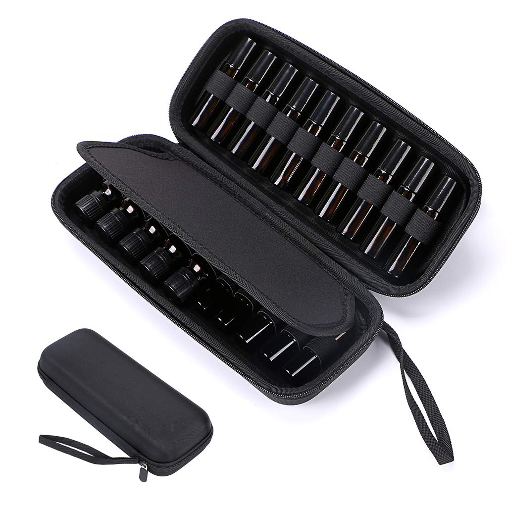 Hipiwe EVA essential oil case open with 20 secure slots for travel