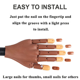 Hirido nail-art-practice-hand showcases your nail art clearly for clients.