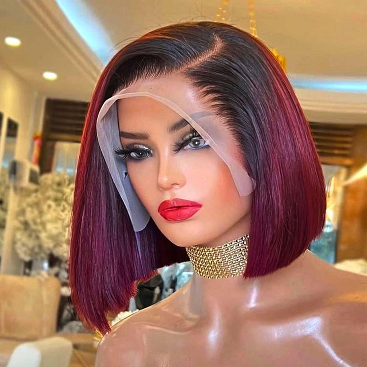 HIRIREMY bob wig 12 inch HD lace front with natural movement