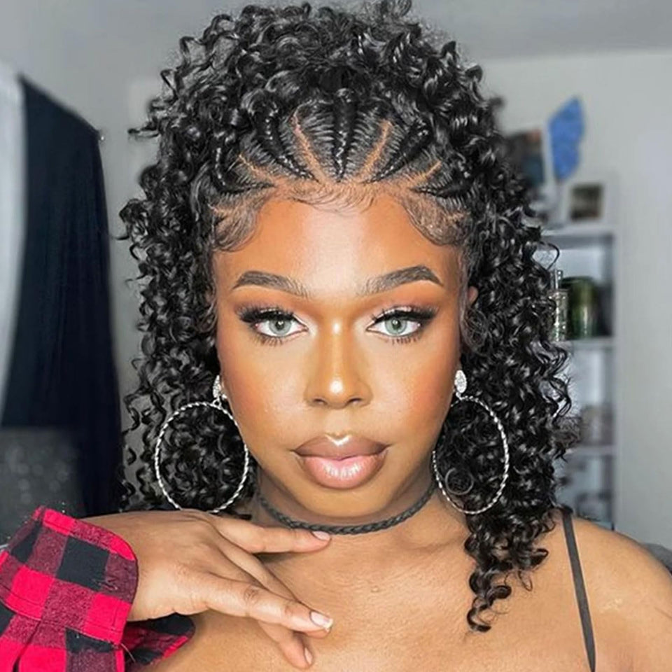 HIRIREMY Curly Bob Wig with 13x4 HD lace front for natural look